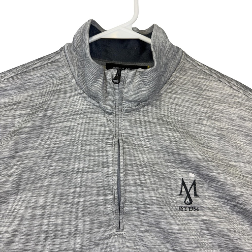 Under Armour Pullover Mens Large Gray Storm Quarter Zip Golf Sweatshirt M Logo